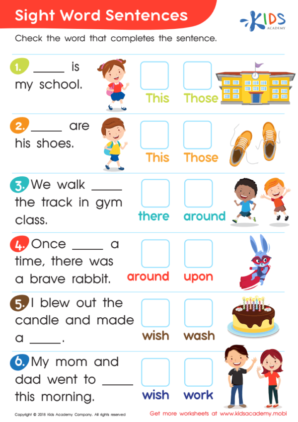 Sight Words Sentence Builder - Image 3